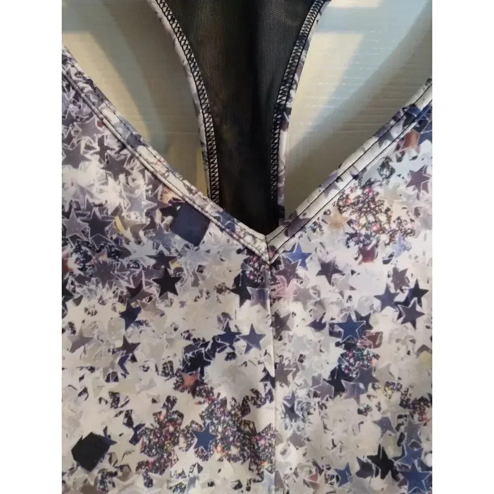 Victoria Secret Sports Bra Purple Floral Racer Strapy Back Sz L - Picture 2 of 6